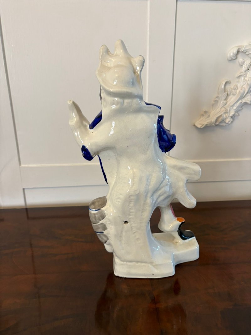 Large Antique Victorian Quality Staffordshire Flatback Figure of Will Watch Smuggler - Image 5